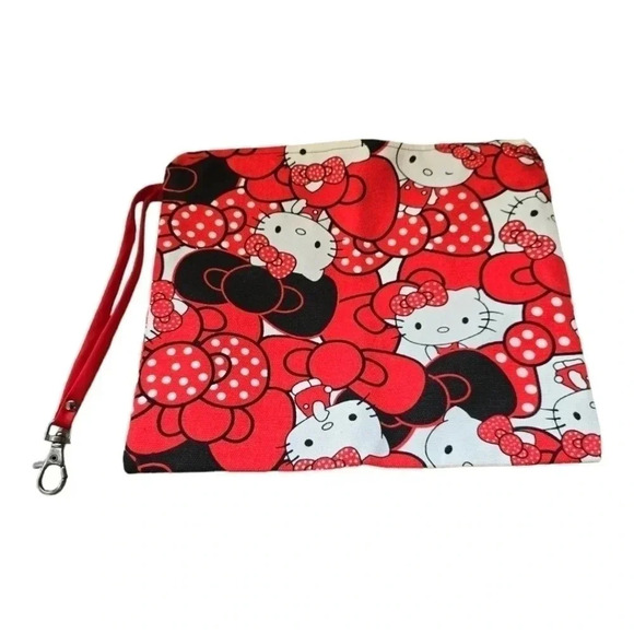 Kitty Bow Hello Kitty Custom Homemade Makeup Bag - Picture 2 of 3